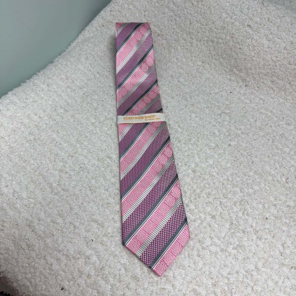 Euro Wide Knot by Emilio Ponti 100% Silk Striped Necktie